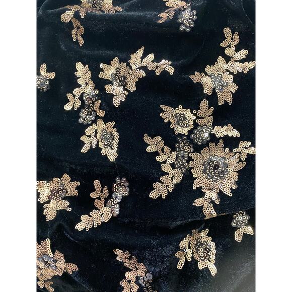 NWT CALVIN KLEIN DRESS 20W BLACK GOLD SEQUINS VELVET HOLIDAYS FESTIVE - Picture 11 of 15